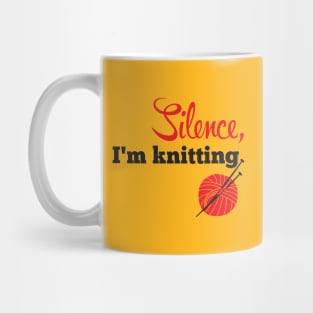 Silence, I'm knitting (black) Mug